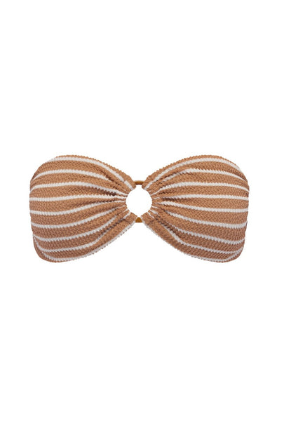 Solid Padded bandeau top w/gold ring – CM Beachwear